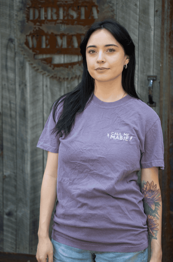 Call Me Mabie 2024 Tour Shirt - Wine Stain (XL only) - Image 3